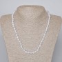 Necklace Aquamarine natural stone smooth bead, diameter 6mm+-, length 46-49cm+