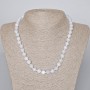Aquamarine Necklace with Natural Stone, Smooth Bead, 8mm diameter, length 46-49cm