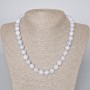 Aquamarine Beads Necklace with Natural Stone, Smooth Round Beads Diameter 10mm±, Length 45-48cm±