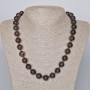 Garnet Necklace Natural Stone Smooth Bead, diameter 12.5mm±, length 49-52cm±