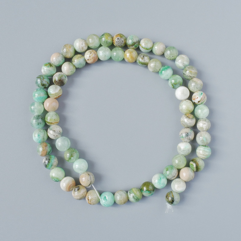 Crackle Chrysoprase Beads (artificial acrylic) smooth ball, diameter 6.5mm, length 40cm on thread