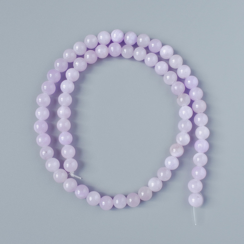 Kunzite Beads (plastic acrylic) smooth round bead, diameter 6.5mm, length 40cm on a monofilament