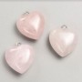 Pendant "Heart" Pink Quartz natural stone, diameter 20x20x9mm±, length 28mm±
