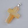 Pendant "Cross" Sardonyx Natural Stone, diameter 25x18mm+-, length 34mm+-