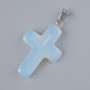 Pendant "Cross" Moonstone (synthetic), diameter 25x18mm±, length 34mm±