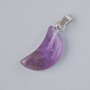Clearance! Moon Pendant—Natural Amethyst Stone, 18x10mm dia., approx. length 26mm