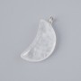 Pendant "Moon" Rock Crystal Natural Stone, diameter 17x10mm±, length 25mm±