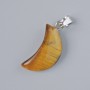 Pendant “Moon” Tiger's Eye Natural Stone, diameter 18x10mm+-, length 25mm+-