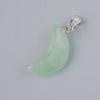 Pendant "Moon" Natural Jade Stone, diameter 17×10mm +-, length 25mm+-