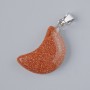 Pendant "Moon" Aventurine Golden Sand (synthetic) stone, diameter 18x12mm+-, length 26mm+-