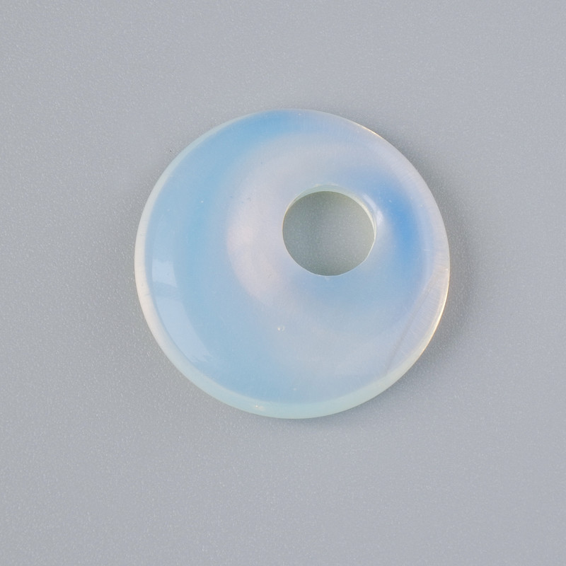 Donut Pendant (bagel) Moonstone (synthetic), diameter 18x5mm+-, hole diameter 5mm+