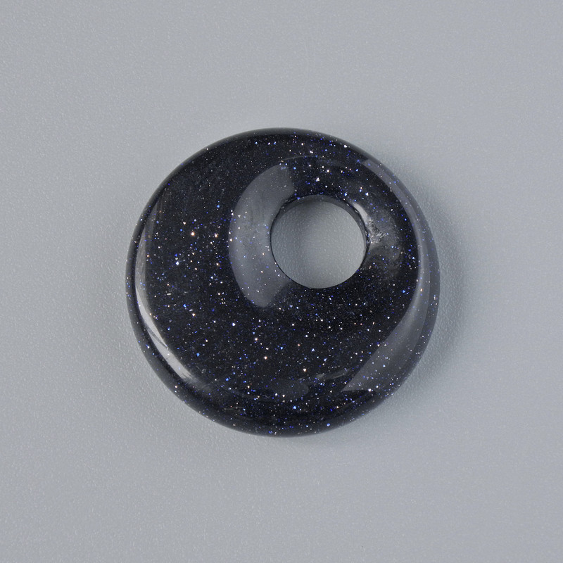 Donut Pendant (Bagel) Aventurine Night of Cairo (synthetic) stone, 18x5mm ±, hole diameter 5mm ±