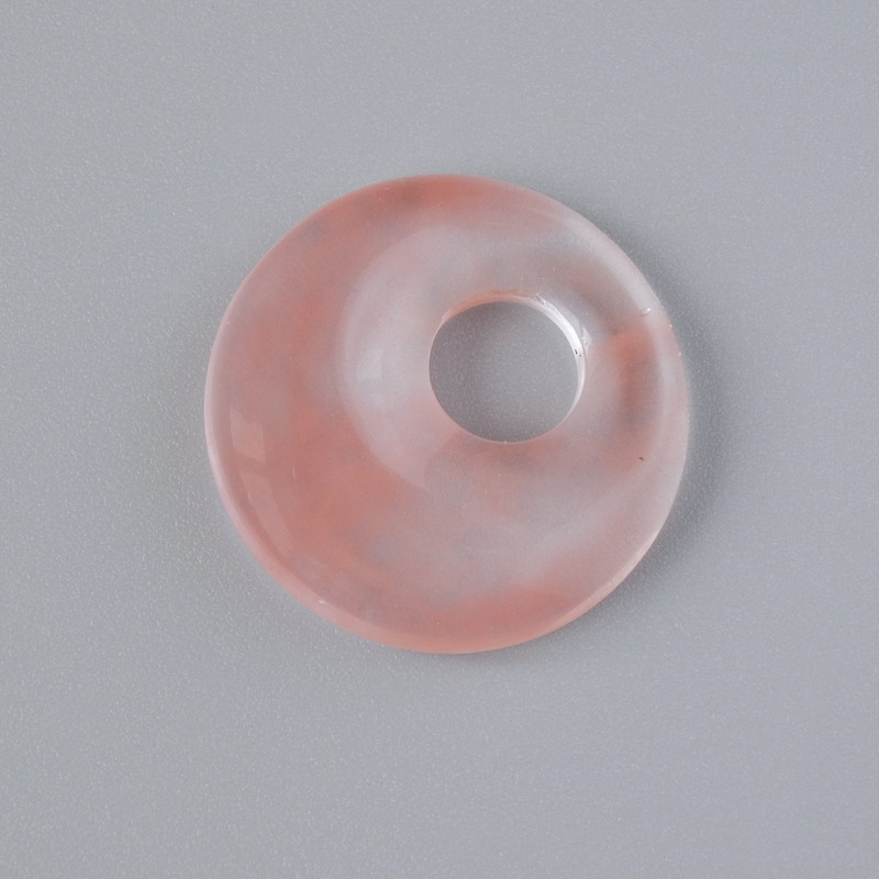 Donut (Ring) Pendant Tourmaline natural stone, diameter 18×5 mm ±, hole diameter 5 mm ±