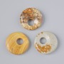 Donut-shaped Pendant (Bagel) Landscape Jasper Natural Stone, 18x5mm±, hole 5mm±