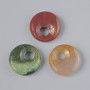 Donut Pendant (Bagel) Green Jasper Natural Stone, 18x5mm ±, 5mm hole diameter