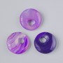 Donut Pendant (Bagel) Purple Agate Natural Stone, 18×5mm±, 5mm hole diameter
