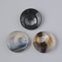 Donut Pendant (Bagel) Black Agate Natural Stone, diameter 18x5mm +-, hole diameter 5mm +-