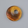 Donut Pendant (Bagel) Tiger's Eye Natural Stone, 18x5mm ± diameter, hole about 5mm