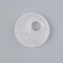Donut Pendant (Bagel) Natural Mountain Crystal Stone, diameter 18x5mm ±, bore diameter 5mm ±