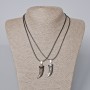 Pair Pendants "Ivine Fang" with black enamel and silver metal 35x12 mm+, length 45-50 cm+