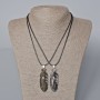 Pair of Necklaces 'Skull' Bronze and Silver Metal 55x19mm+ -, chain length 45-50cm+