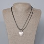 Pair of Heart Magnets Pendants, red and white enamel 24x22mm + -, length 45-50cm+