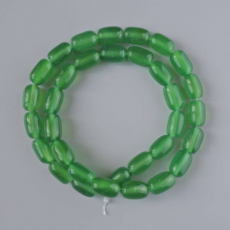 Chrysoprase Beads, natural stone cylinder, diameter 8x12 mm ±, length 40 cm ± on thread