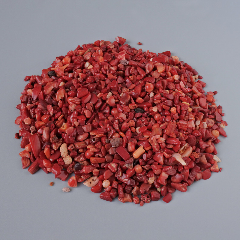 Coral Natural Stone Chip, No Hole, 5mm+ Packaging 100g