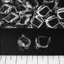 Findings Ear Wires English Lock "Tongue" 50 Pairs 14x10mm +/- Silver-Tone Metal