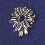 Brooch-pendant Accent with Pink Crystals, Silver Metal 42x37mm+