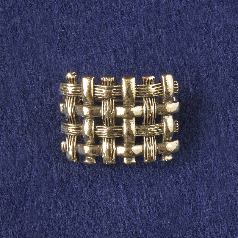 Brooch Accent in Dark Gold-Tinted Metal 16x22mm+