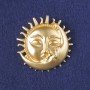 Brooch Sun and Moon Yellow Matte Enamel, Gold-Tone Metal 46x46mm