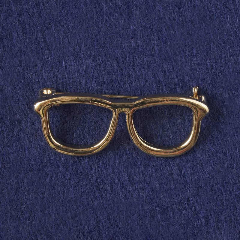 Brooch Glasses in Golden Metal 16x40mm+