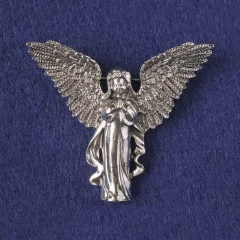 Brooch-pendant Angel in Silver Metal 43x50mm+