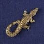 Brooch-Pendant Crocodile Gold-tone Metal 73x33mm+