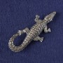 Brooch-pendant Crocodile silver metal 73x33mm+