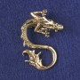 Pendant-brooch Dragon, golden metal 44x30mm +