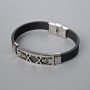 Men's bracelet with metal inlays, length 21 cm, thickness 10 mm ±, inlay thickness 11.5 mm ±, rubber