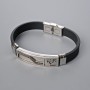 Men's bracelet with metal inlays, length 21 cm, thickness 10 mm ±, insert thickness 11.5 mm ±, rubber
