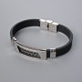 Men's bracelet with metal inlays, length 21 cm, thickness 10 mm±, inlay thickness 11.5 mm±, rubber