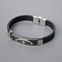 Men's bracelet with metal inlays, length 21cm, thickness 10mm±, inset thickness 11mm±, rubber