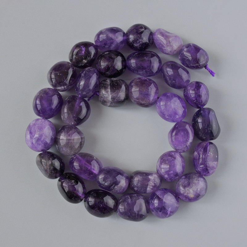 Amethyst Beads natural stone faceted, diameter 12x14mm±, length 38cm± on thread