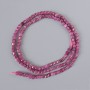 Ruby Beads natural gemstone faceted cube 3mm diameter, 39cm length on thread