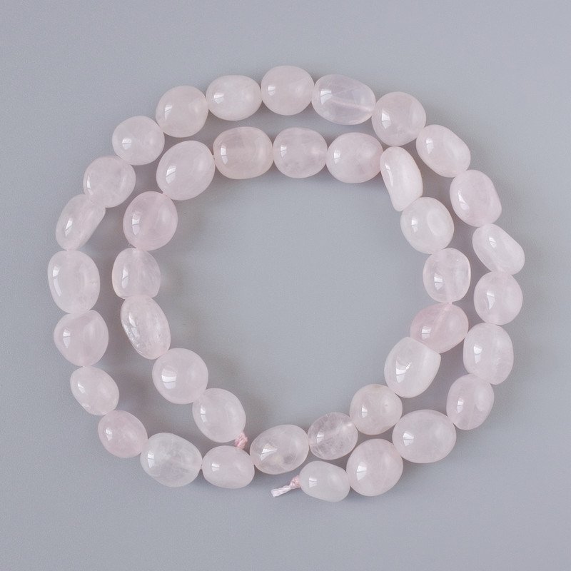 Pink Quartz Beads, natural stone faceted, diameter 9x11mm, length 39cm on thread