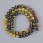 Grossular Beads (Green Garnet) Natural Stone Smooth Round Bead, diameter 6mm±, length 39cm± on thread