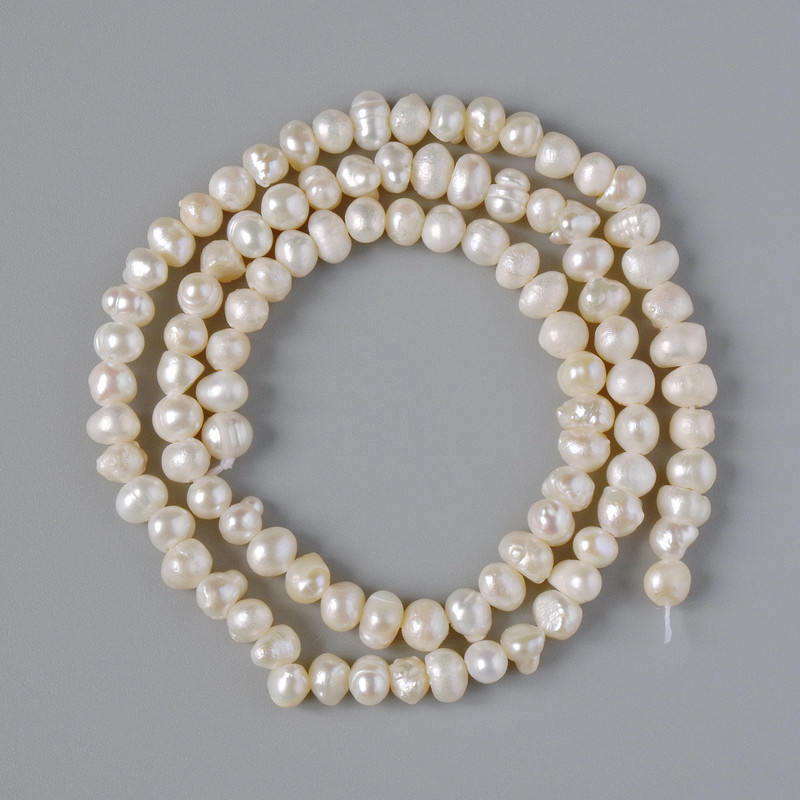 Freshwater Pearls Beads, 5x4 mm, length 35 cm on a string