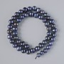 Black freshwater pearls on thread, diameter 8.5×7 mm ±, length 35 cm ±