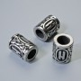 Pendant bead Nordic rune, diameter 13x10mm±, hole diameter 6mm, silver metal color, 1 pc