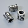 Bead Fittings Scandinavian Rune, diameter 13x10 mm ±, hole diameter 6 mm, metal color silver, 1 pc