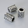 Bead Jewelry Finding Nordic Rune, diameter 13x10mm±, hole diameter 6mm, silver metal color, 1 pc